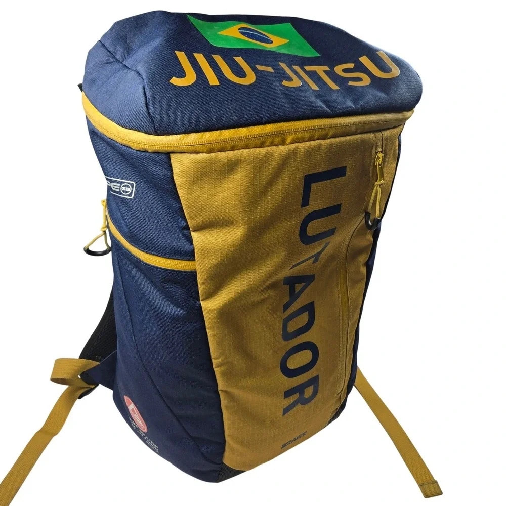 Gracie Barra Lutador Equipe GB Jiu-Jitsu Backpack Navy Gold Brazil Gear Bag - Picture 3 of 13